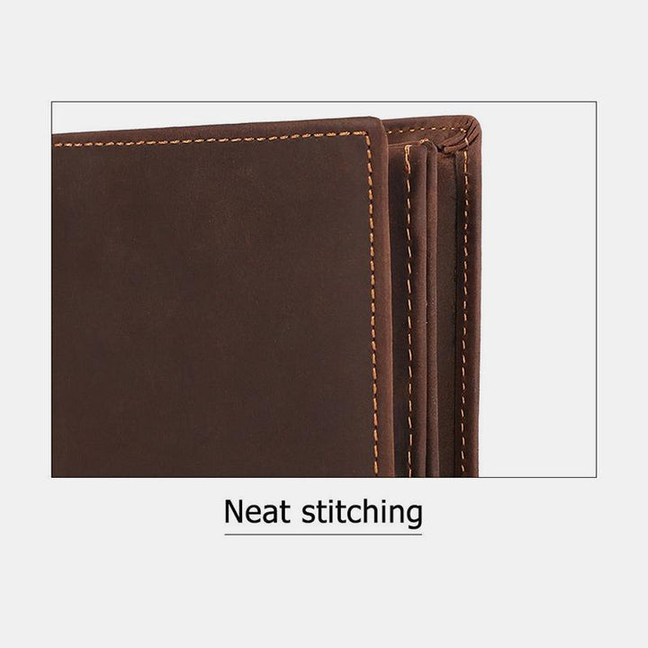 RFID Crazy Horse Leder Bifold Vintage Geldbörse