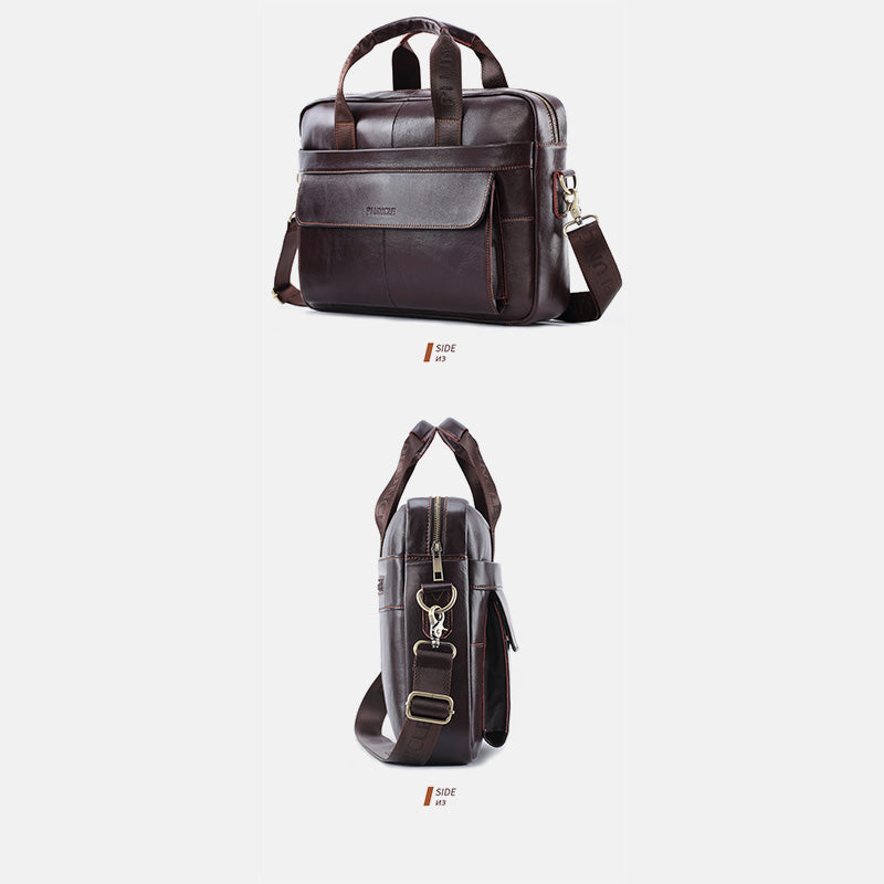 Vintage Business Messenger Bag aus echtem Leder