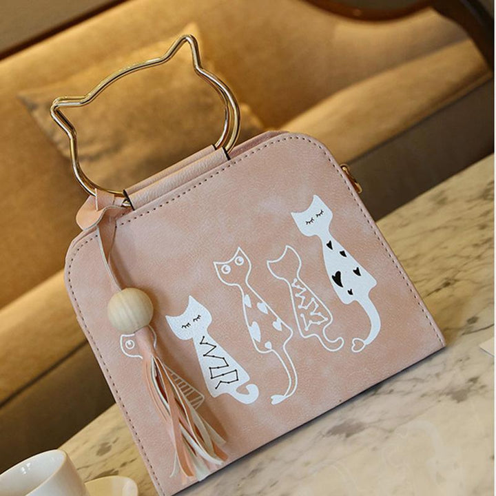 Süße Handtasche mit Katzenpfotenmotiv, Umhängetasche zum Mitnehmen