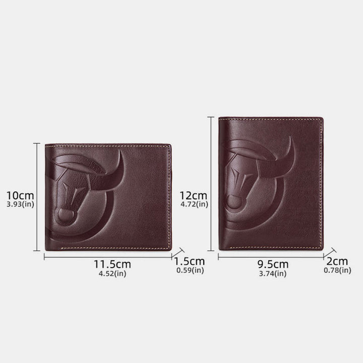 RFID-blockierende Vintage-Geldbörse mit mehreren Steckplätzen und Prägung