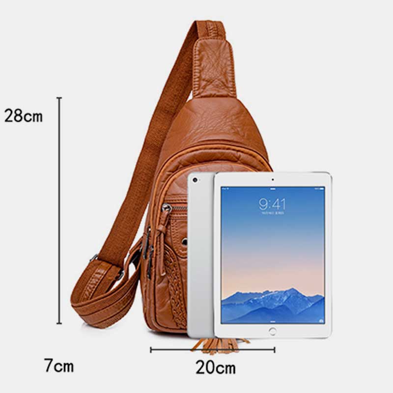 Vintage Schultertasche mit großem Fassungsvermögen