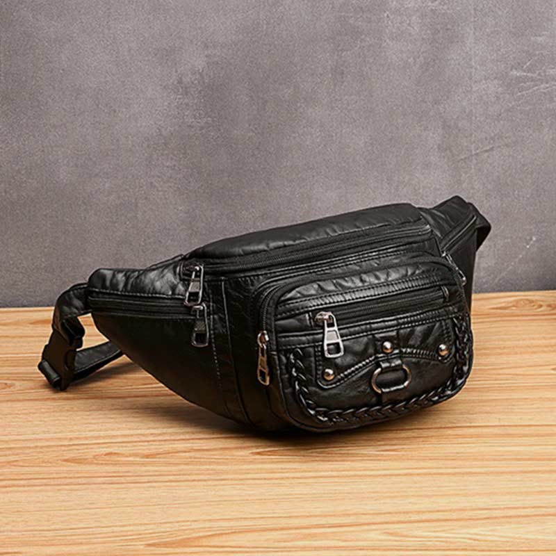 Gürteltasche für Damen, Braun, Tagesrucksack, Umhängetasche mit großem Fassungsvermögen