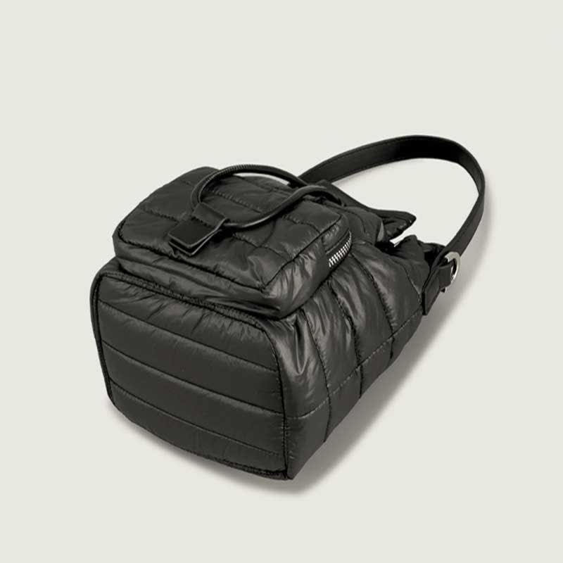 Puffer-Beuteltasche mit Kordelzug für Damen, Daunen-Umhängetasche, gesteppte Umhängetasche
