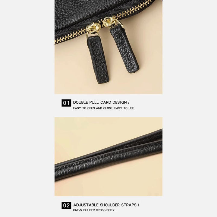 Mini-Telefontasche, einfache karierte Umhängetasche aus Leder für Damen