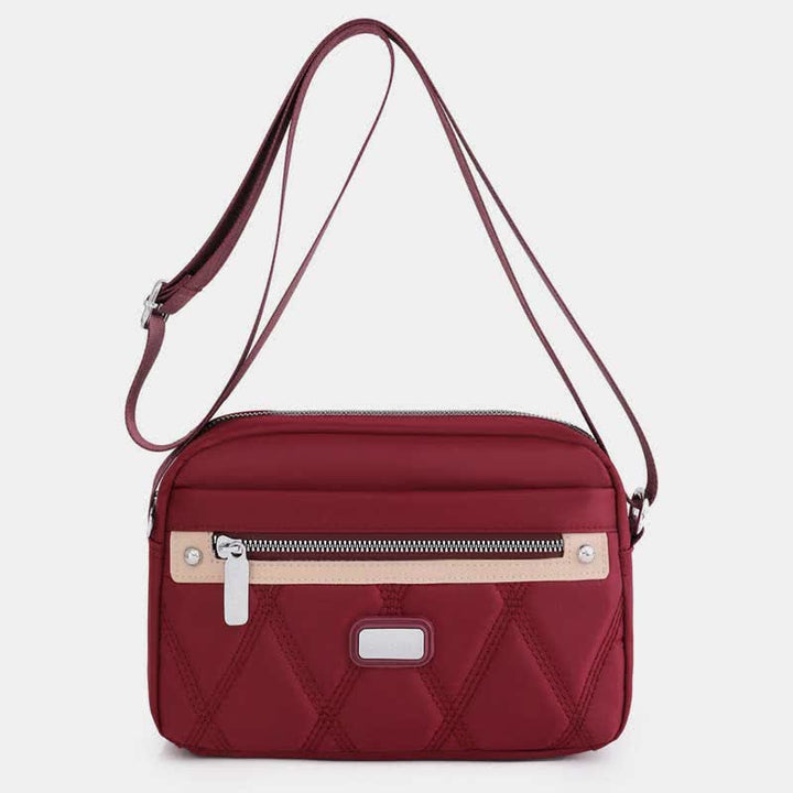 Wasserdichte Umhängetasche für Damen, Doppelreißverschluss, Nylon, Handtasche, Schultertasche