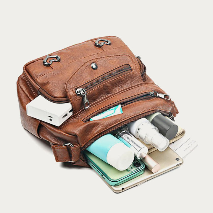 Herz Dekor Umhängetasche Retro Kunstleder Damen Schultertasche