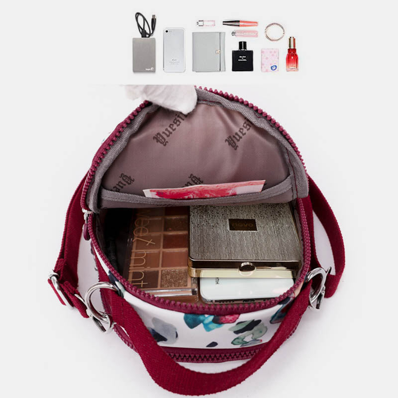 Schultertasche mit Blumenmuster für Damen, Crossbody-Rucksack, Mehrzweck-Umhängetasche