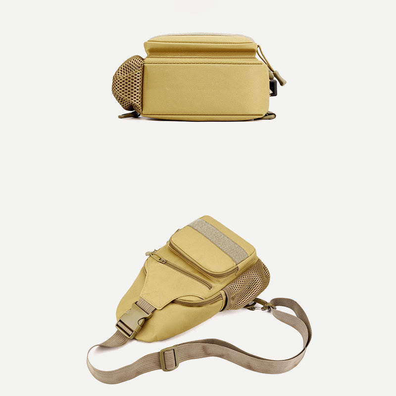 Schultertasche für Herren aus Canvas, lässig, sportlich, große Brusttasche