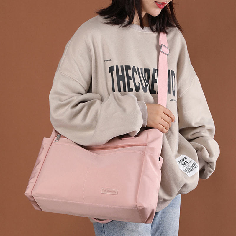 Minimalistische Tragetasche für Damen, große Handtasche aus Nylon für die Schule und Fitness