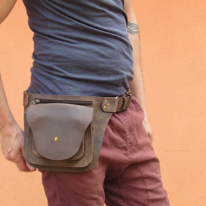 Einfarbige Herren-Hüfttasche, minimalistische Punk-Outdoor-Gürteltasche