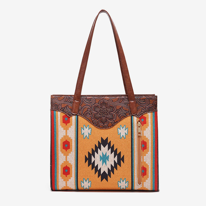 Vintage Bohemian Tote Damen Klassische Baumwolle Leinen Unterarm Schultertasche