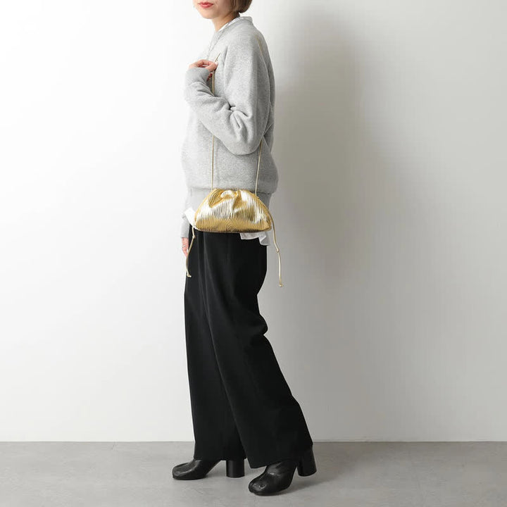 Dumpling Clutch Umhängetasche Cloud Sparkling Metallic Geldbörse für Damen