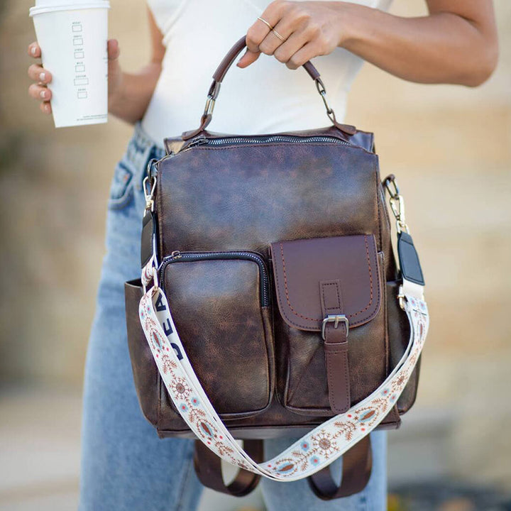 3-Wege-Verwendung Großer Rucksack im britischen Vintage-Stil