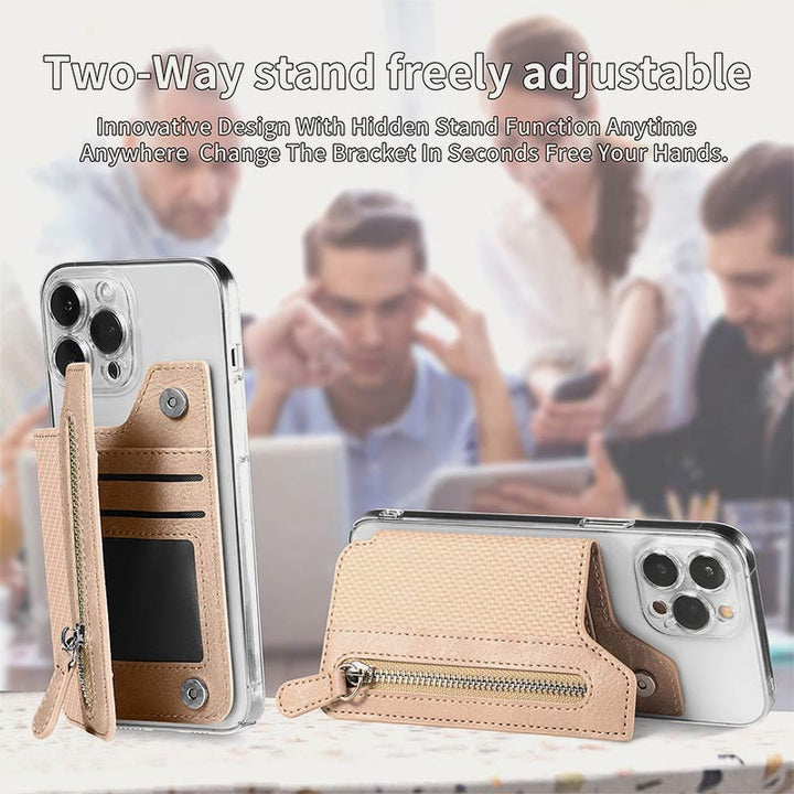 Brieftasche für Telefon Creative Stick Clamshell Style Zurück Kartenhalter