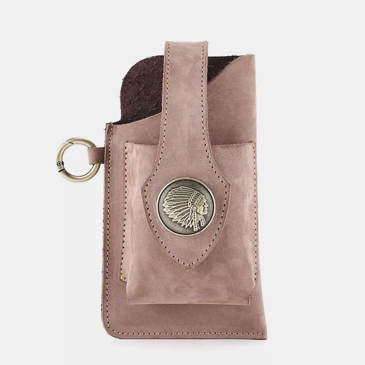 Retro Leder Telefon Holster für Männer Universal Fall Taille Tasche EDC