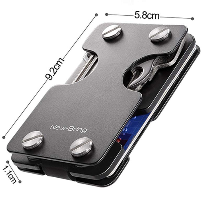 Minimalistisches Schlüssel-Organizer-Kartenetui aus Aluminium
