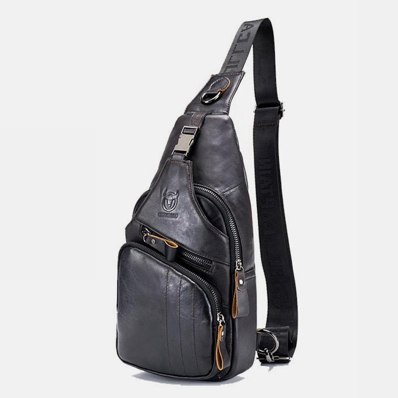 Multifunktions-Schultertasche aus echtem Leder im Vintage-Stil
