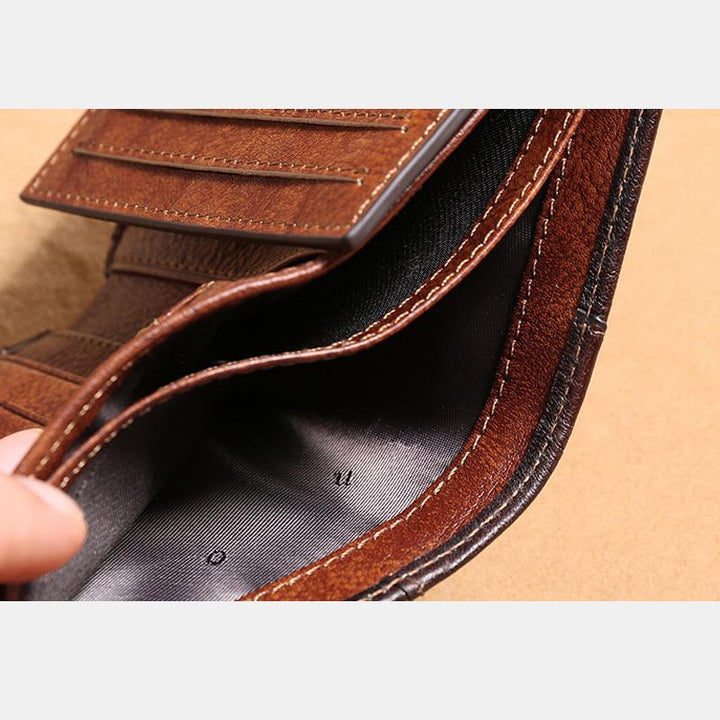 RFID-Multi-Karten-Geldbörse aus echtem Leder
