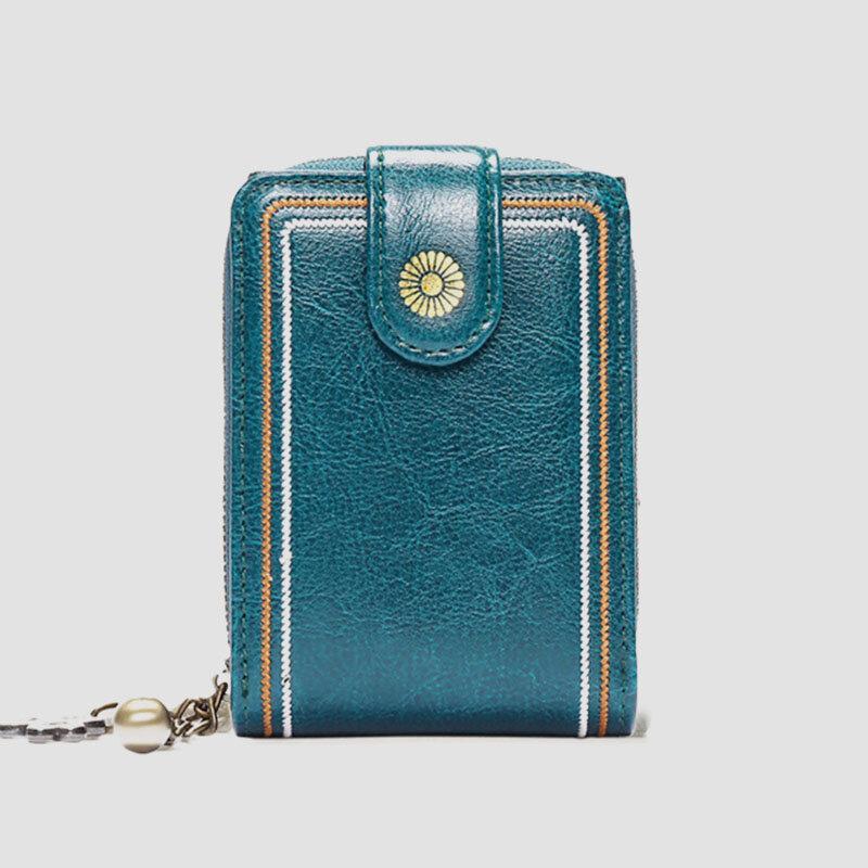 RFID-Geldbörse aus echtem Leder mit mehreren Steckplätzen