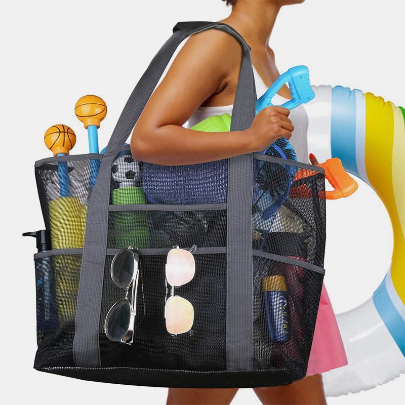 Übergroße Strandtaschen aus Netzgewebe