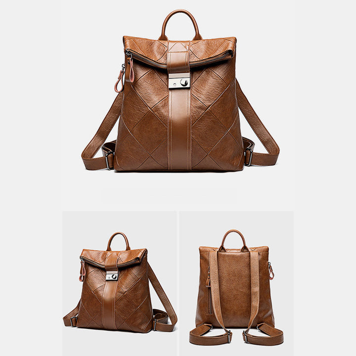 Diebstahlsicherer Vintage-Rucksack aus echtem Leder