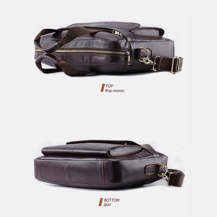 Vintage Business Messenger Bag aus echtem Leder