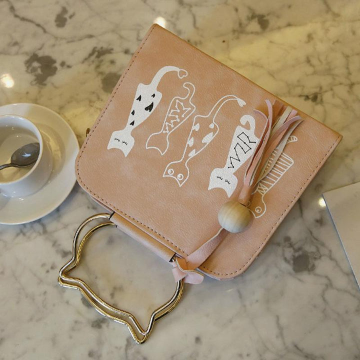 Süße Handtasche mit Katzenpfotenmotiv, Umhängetasche zum Mitnehmen