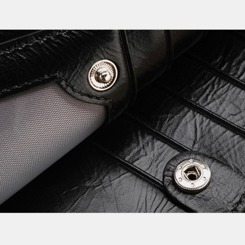 Dreifach gefaltete Geldbörse aus Vintage-Leder mit großem Fassungsvermögen