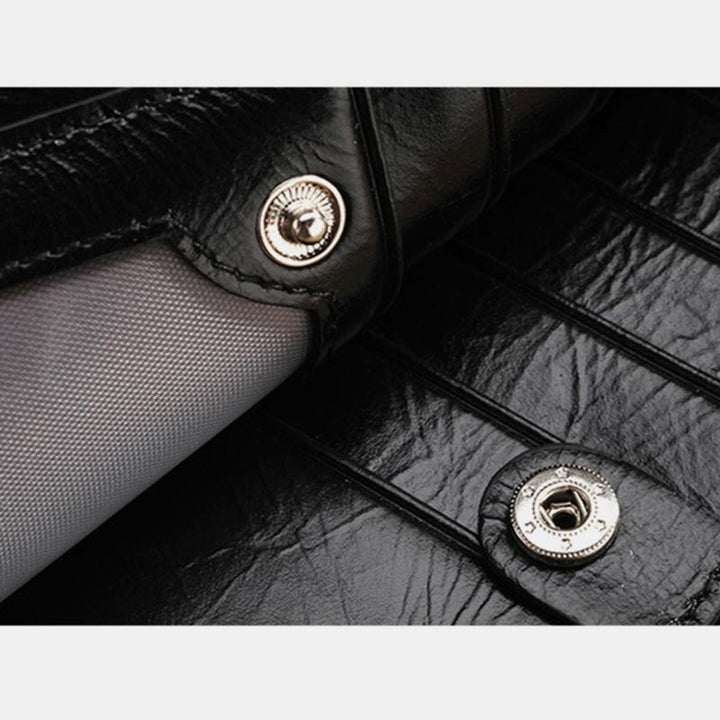 Dreifach gefaltete Geldbörse aus Vintage-Leder mit großem Fassungsvermögen