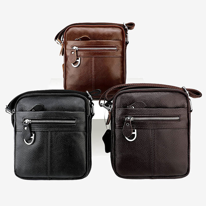 Umhängetasche für Herren, minimalistisch, aus echtem Leder, einzelne Schultertasche