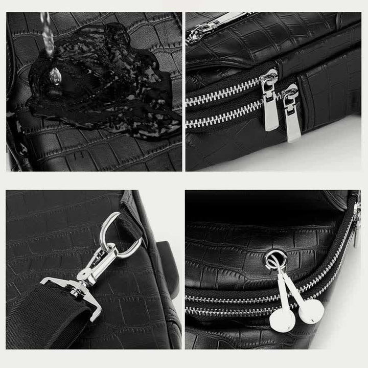 Sling-Rucksack aus Krokodil-Maserungsleder für Herren, Schultertasche, Reise-Tagesrucksack