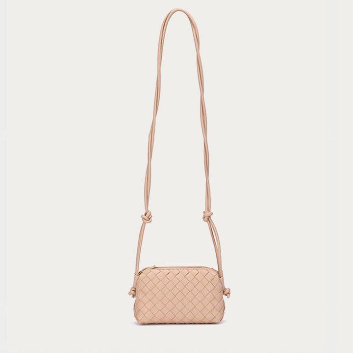 Umhängetasche für Damen, gestrickt, mit Karomuster, Handytasche
