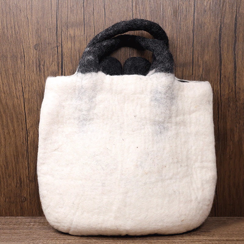 Handgemachte Tasche Wollfilz Handtasche Große Hasengesicht Tote