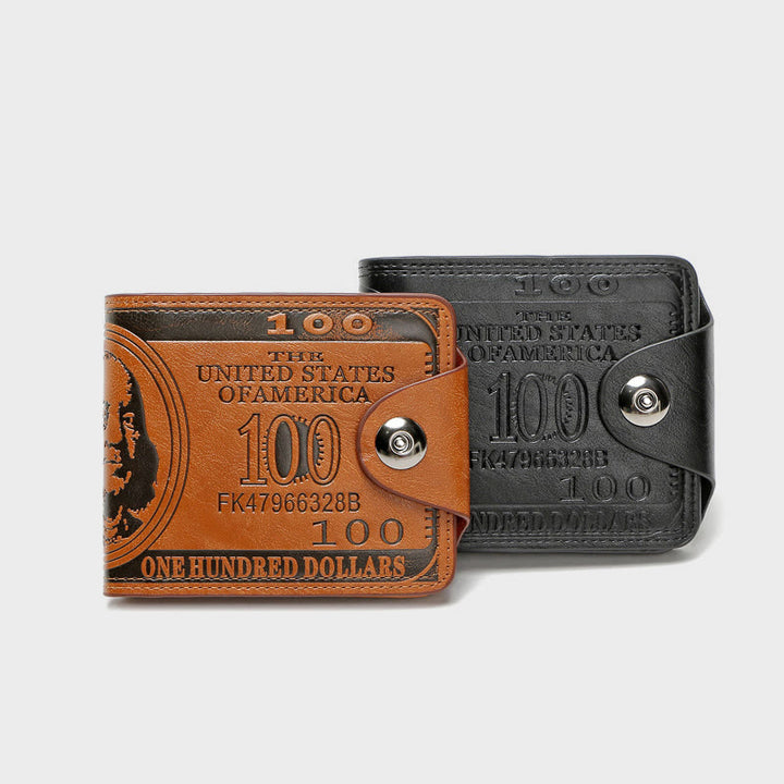 Geldbörse für Herren, Leder, Dollar-Clip, Magnetschnalle, kurze Geldbörse