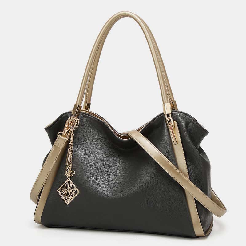 Große Handtasche aus Leder für Damen mit Reißverschluss und Tragegriff oben