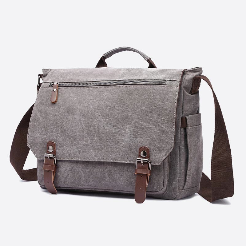 Messenger Bag für Herren, tragbar, großes Fassungsvermögen, Canvas, Business-Aktentasche