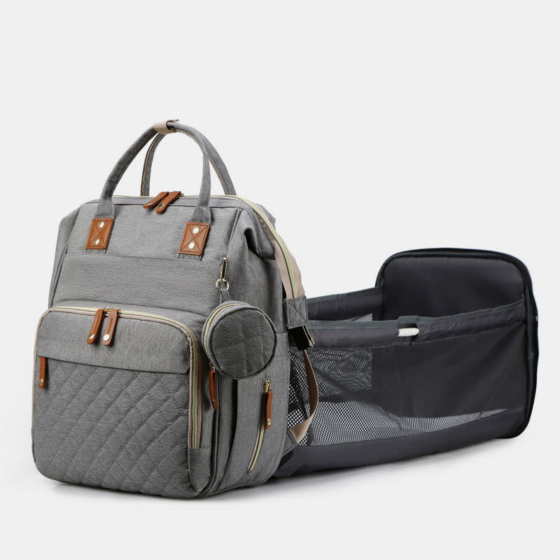 Multifunktionale Mama-Tasche mit Kinderbett, einfacher wasserdichter Oxford-Rucksack