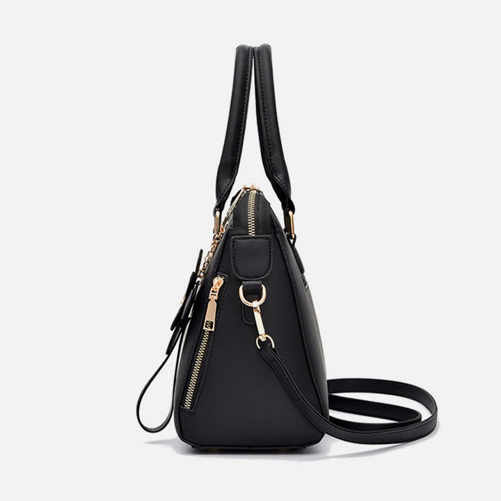 Florale Lederhandtasche für Damen, elegante Umhängetasche