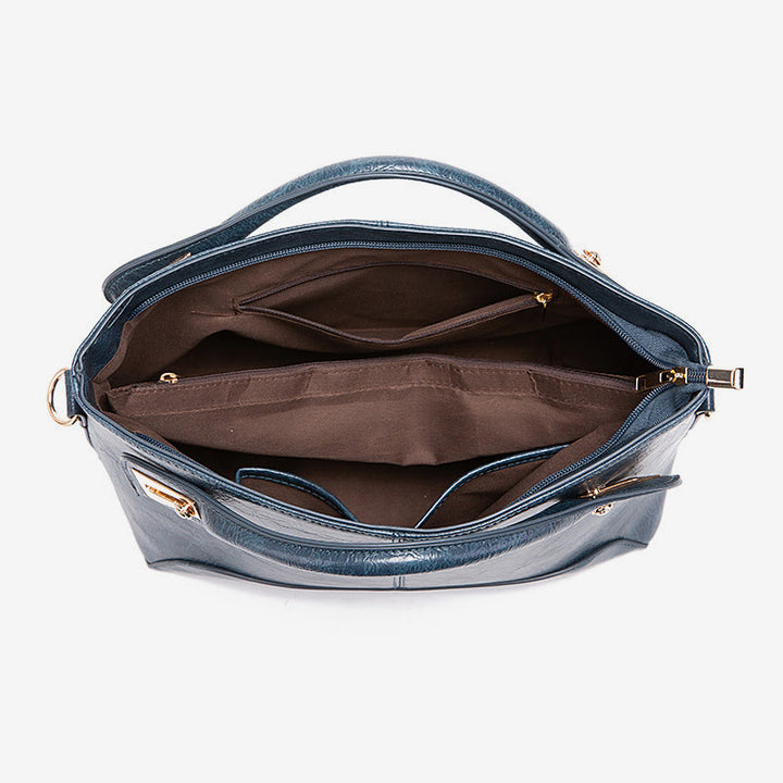 Vintage Tote für Damen Wachs Echtleder Umhängetasche