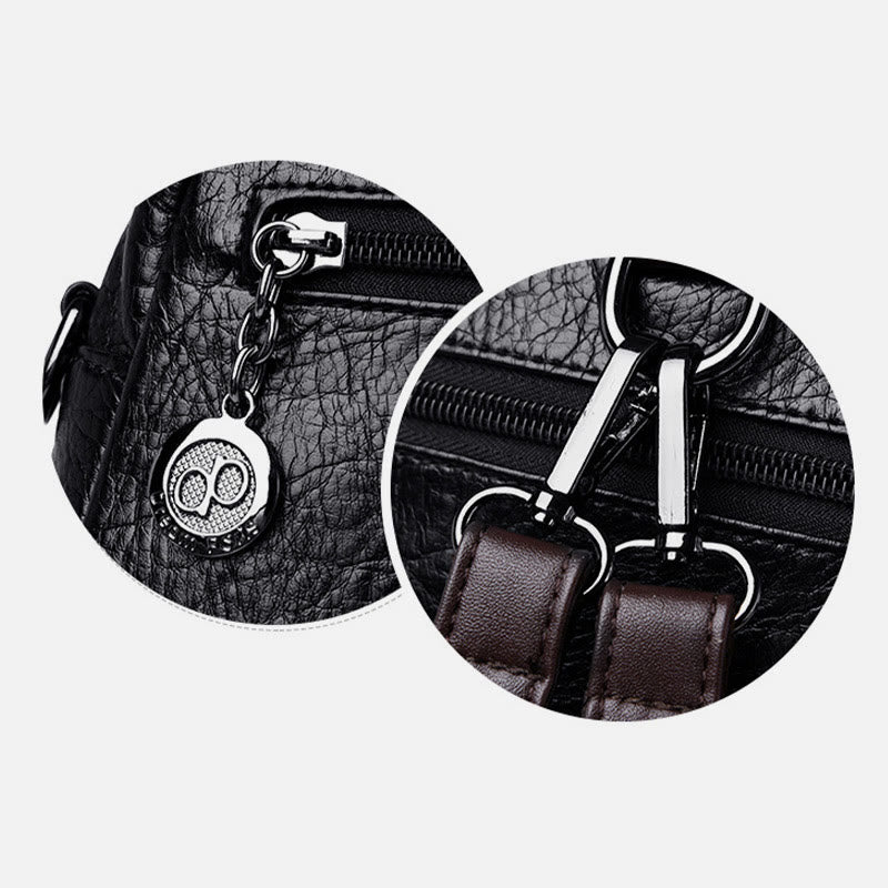 Multifunktionale, weiche Umhängetasche aus Kunstleder, umwandelbarer Rucksack - image 11