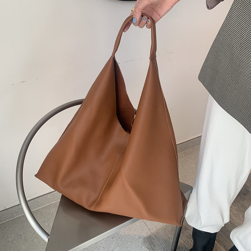 Große Tragetasche aus weichem Leder mit einzelner Schulter für Damen im Business-Stil