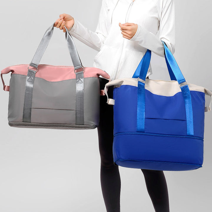 Reisetasche für Damen, große Aufbewahrungstasche mit Fach für trockene und nasse Abteile