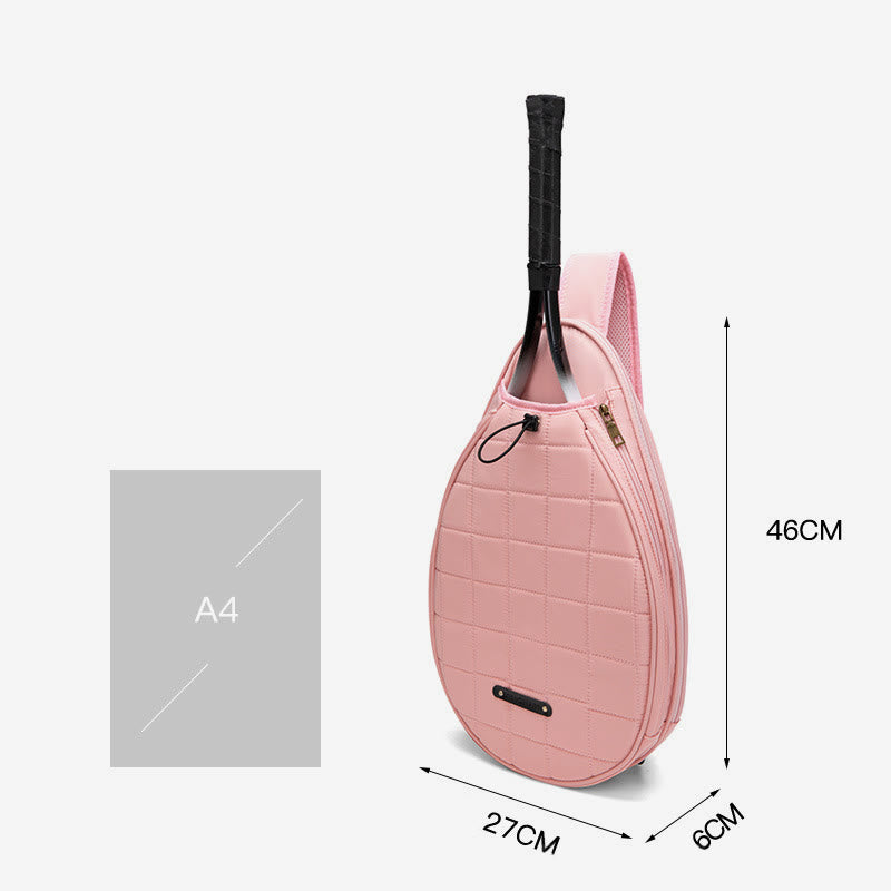 Schlägertasche für Damen, kariertes Muster, wasserdichte Umhängetasche aus Polyester