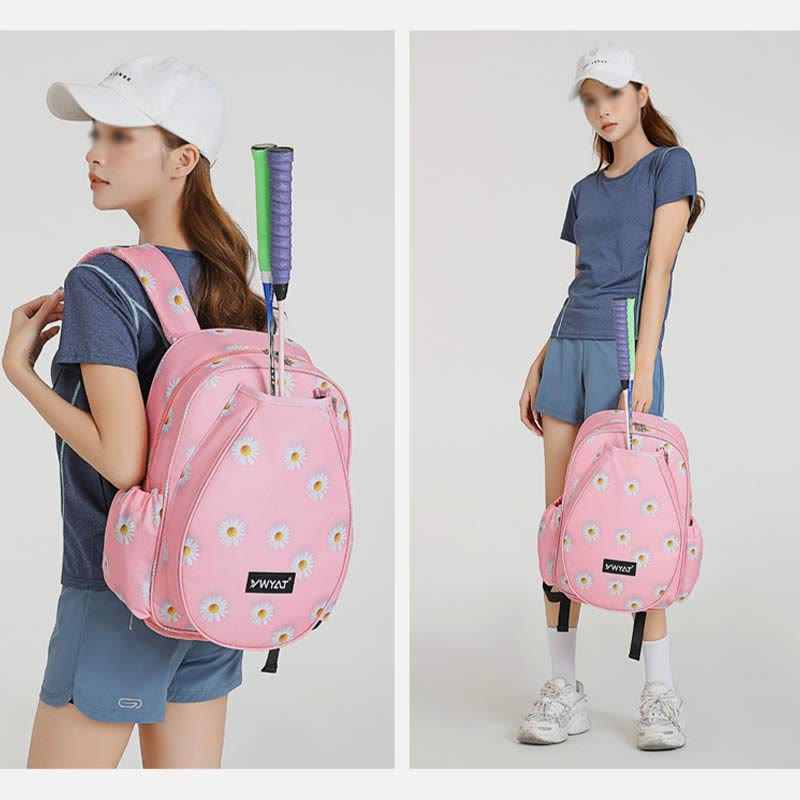Badminton-Rucksack für Teenager mit Blumendruck, Sportschlägertasche