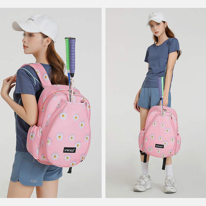 Badminton-Rucksack für Teenager mit Blumendruck, Sportschlägertasche