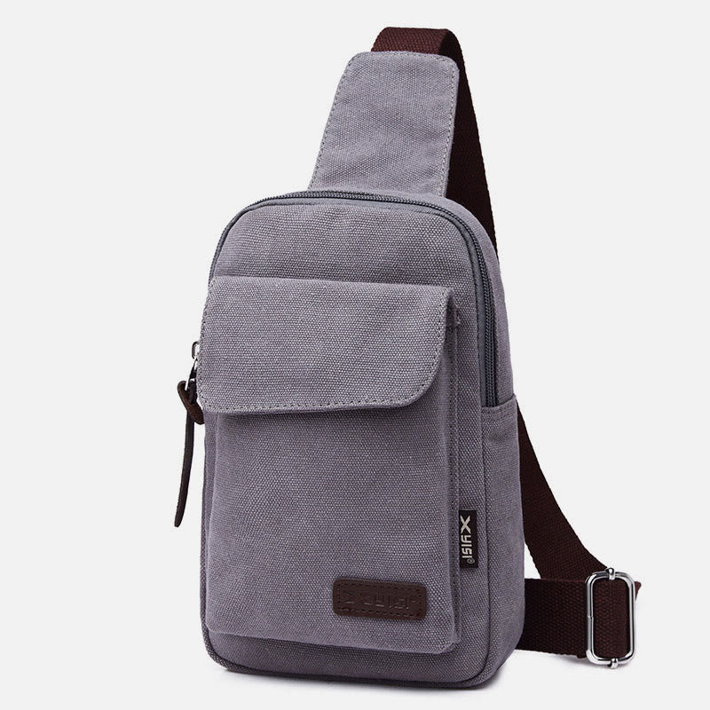 Sling Bag für Herren, multifunktionale Brusttasche aus Canvas für Outdoor-Sport und Freizeit