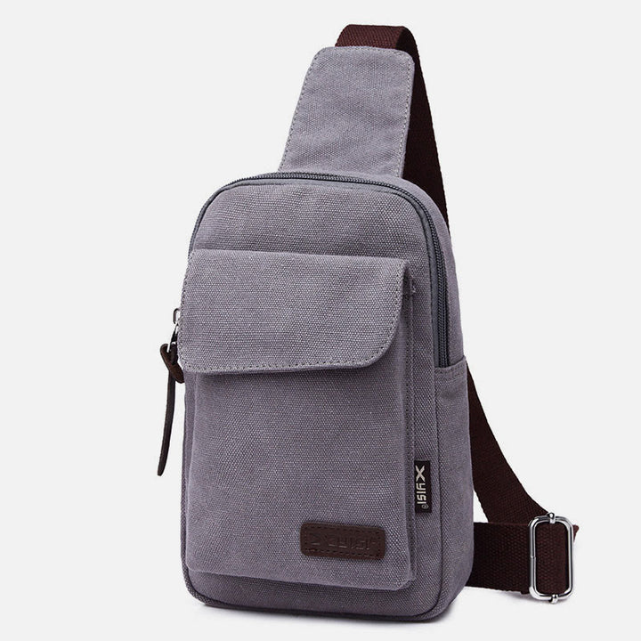 Sling Bag für Herren, multifunktionale Brusttasche aus Canvas für Outdoor-Sport und Freizeit