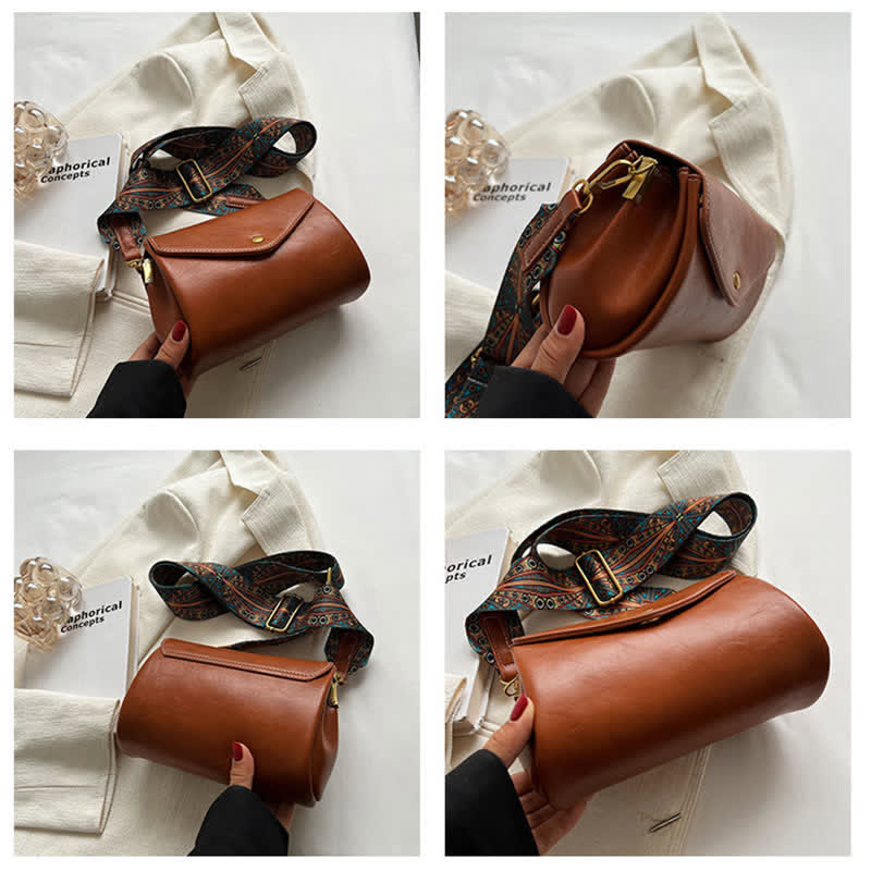 Retro Umhängetasche für Damen PU Leder Schultertasche Satchel Geldbörsen