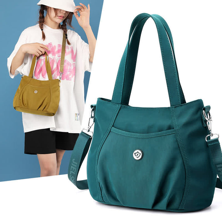Leichte Umhängetasche aus Nylon mit mehreren Taschen und Reißverschlusstasche für Damen