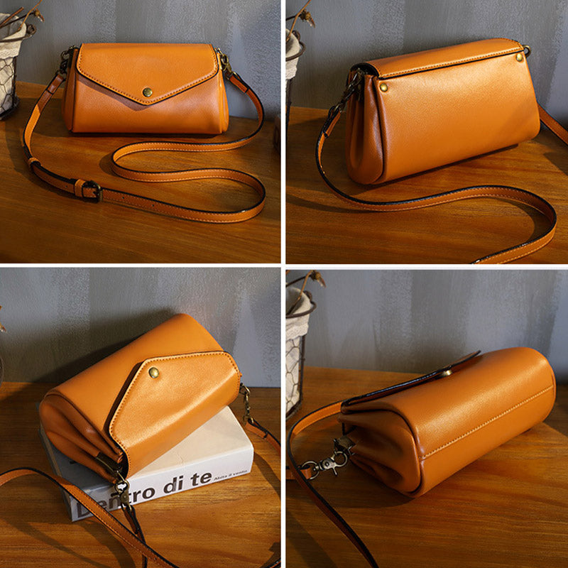 Retro Echtleder Handgemachte Umhängetasche Multi-Slot Schultertasche